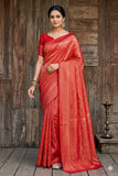 Elegant Soft Lichi Silk Banarasi Saree with Jacquard Work & Rich Pallu