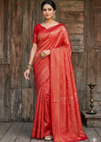 Elegant Soft Lichi Silk Banarasi Saree with Jacquard Work & Rich Pallu