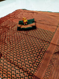 Elegant Soft Lichi Silk Banarasi Saree with Jacquard Work & Rich Pallu