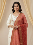 Roman Silk Kurti Pant Dupatta Set with Embroidery Sequins Work
