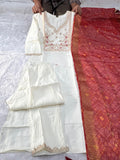 Roman Silk Kurti Pant Dupatta Set with Embroidery Sequins Work