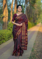 Traditional Soft Silk Saree with Rich Zari Pallu & Tassel Detailing