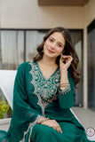 Premium Chinon Top Bottom Set for Women with Embroidered Dupatta
