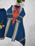 Designer Party Wear Cotton Cord Set with Printed Pants
