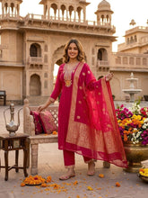 Premium Roman Silk Ethnic Wear Suit Set