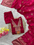 Premium Roman Silk Ethnic Wear Suit Set