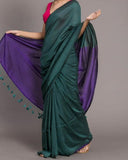 Pure Khadi Cotton Handloom Saree with Contrast Blouse Piece