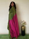 Pure Khadi Cotton Handloom Saree with Contrast Blouse Piece