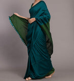 Pure Khadi Cotton Handloom Saree with Contrast Blouse Piece