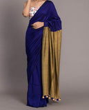 Pure Khadi Cotton Handloom Saree with Contrast Blouse Piece