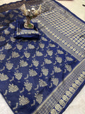Soft Lichi Silk Banarasi Saree with Rich Pallu & Jacquard Weaving