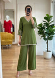 Sakhi Cotton Co-Ord Set for Women with Embroidery & Pocket