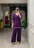 Sakhi Cotton Co-Ord Set for Women with Embroidery & Pocket