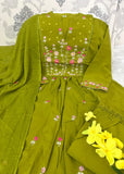 Premium Pure Cotton Embroidered Kurti Pant Dupatta Set
