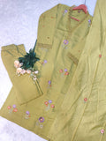 Designer Ethnic Roman Silk Kurti Pant Dupatta Set