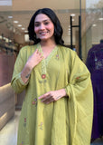 Designer Ethnic Roman Silk Kurti Pant Dupatta Set