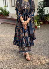 Premium A-Line Kurta Palazzo Set with Traditional Dupatta