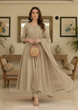 Premium Anarkali Kurta Pant Dupatta Set with Zari Weaving