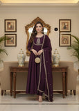 Premium Anarkali Kurta Pant Dupatta Set with Zari Weaving
