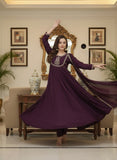 Premium Anarkali Kurta Pant Dupatta Set with Zari Weaving