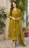 Pure Cotton Printed Kurti Pant Dupatta Set