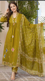 Pure Cotton Printed Kurti Pant Dupatta Set