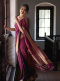 Premium Lichi Silk Saree with Rich Woven Pallu & Designer Blouse