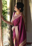 Premium Lichi Silk Saree with Rich Woven Pallu & Designer Blouse