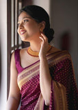 Premium Lichi Silk Saree with Rich Woven Pallu & Designer Blouse