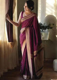 Premium Lichi Silk Saree with Rich Woven Pallu & Designer Blouse