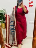 Heavy Cotton Embroidered Suit Set