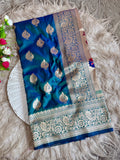 Mor Paithani Silk Saree with Meena Paithani Pallu, Peacock Motifs & Border Butti Blouse