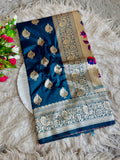 Mor Paithani Silk Saree with Meena Paithani Pallu, Peacock Motifs & Border Butti Blouse