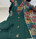 Premium Kalamkari Print Kurti Pant Dupatta Set