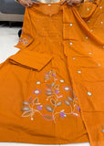 Premium Cotton Printed Kurti Pant Dupatta Set with Handwork