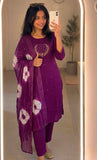 Women's Chanderi Silk Kurta Pant Dupatta Set