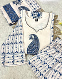 Silk Digital Print Kurti Pant Dupatta Set