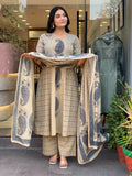 Silk Digital Print Kurti Pant Dupatta Set
