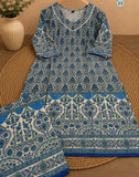 Ajrakh Print Pure Cotton Kurti & Palazzo Set for Women