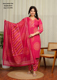 Pure Jaipuri Cotton Kurti Pant Dupatta Set
