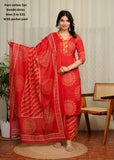 Pure Jaipuri Cotton Kurti Pant Dupatta Set