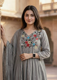 Hanshika Viscose Chinon Kurti Pant Dupatta Set