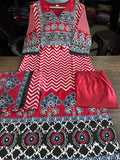 Heavy Cotton Kurti Pant Dupatta Set with Sequence Work