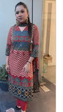 Heavy Cotton Kurti Pant Dupatta Set with Sequence Work