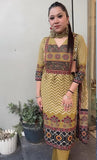 Heavy Cotton Kurti Pant Dupatta Set with Sequence Work
