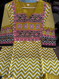 Heavy Cotton Kurti Pant Dupatta Set with Sequence Work