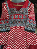 Heavy Cotton Kurti Pant Dupatta Set with Sequence Work