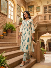 Pure Jaipuri Discharge Print Kurti Pant Set
