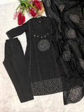 Premium Cotton Anarkali Kurti Pant Dupatta Set
