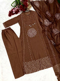 Premium Cotton Anarkali Kurti Pant Dupatta Set